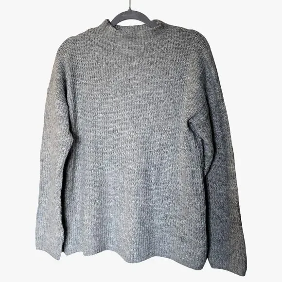 NWT Women's Medium Gray Mock Turtleneck Sweater Pull-On Skirt 2 Piece Set - Picture 8 of 12